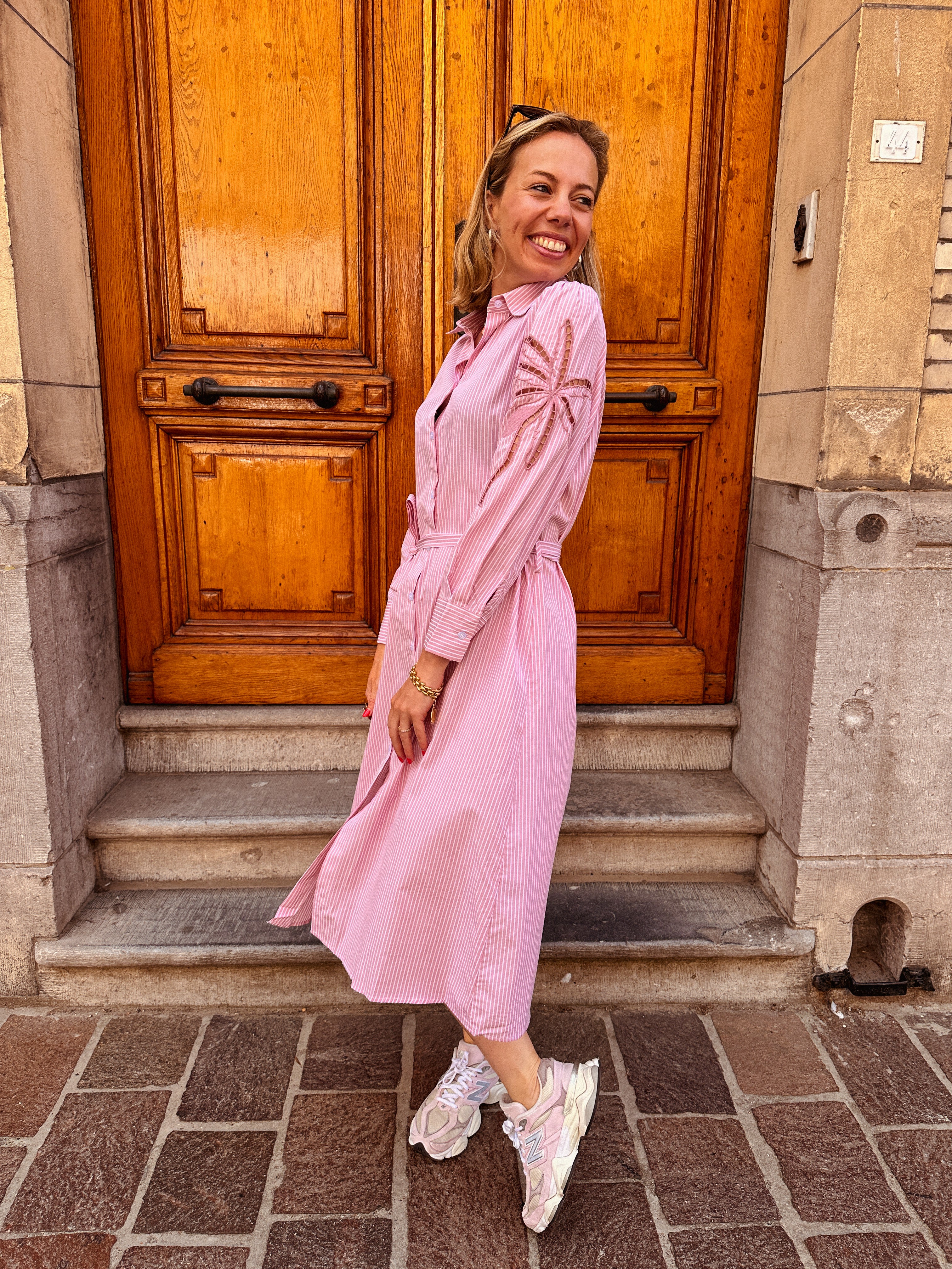 Ayla jurk roze gestreept
