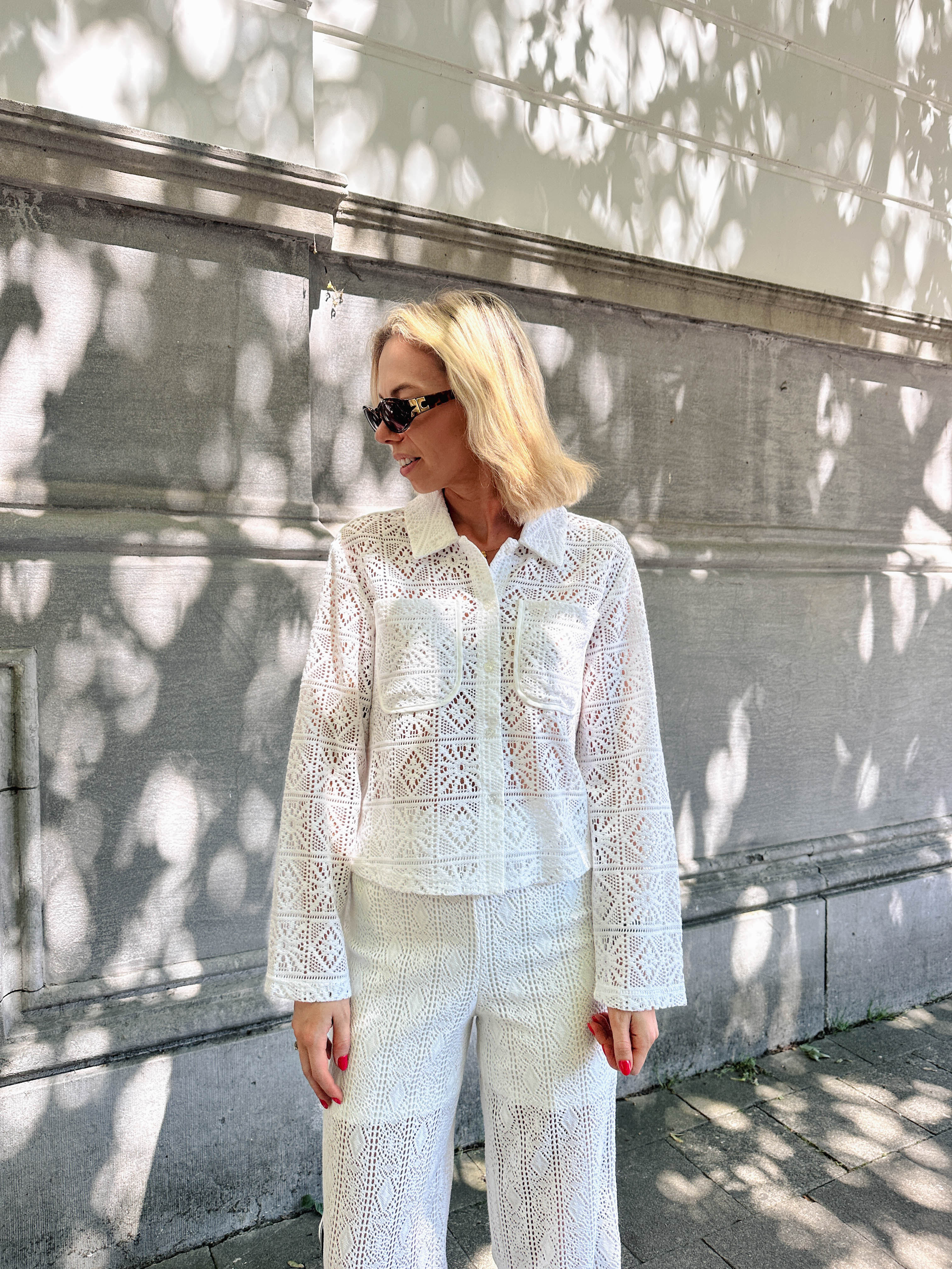 Cindy gehaakte blouse wit