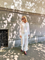 Cindy gehaakte blouse wit