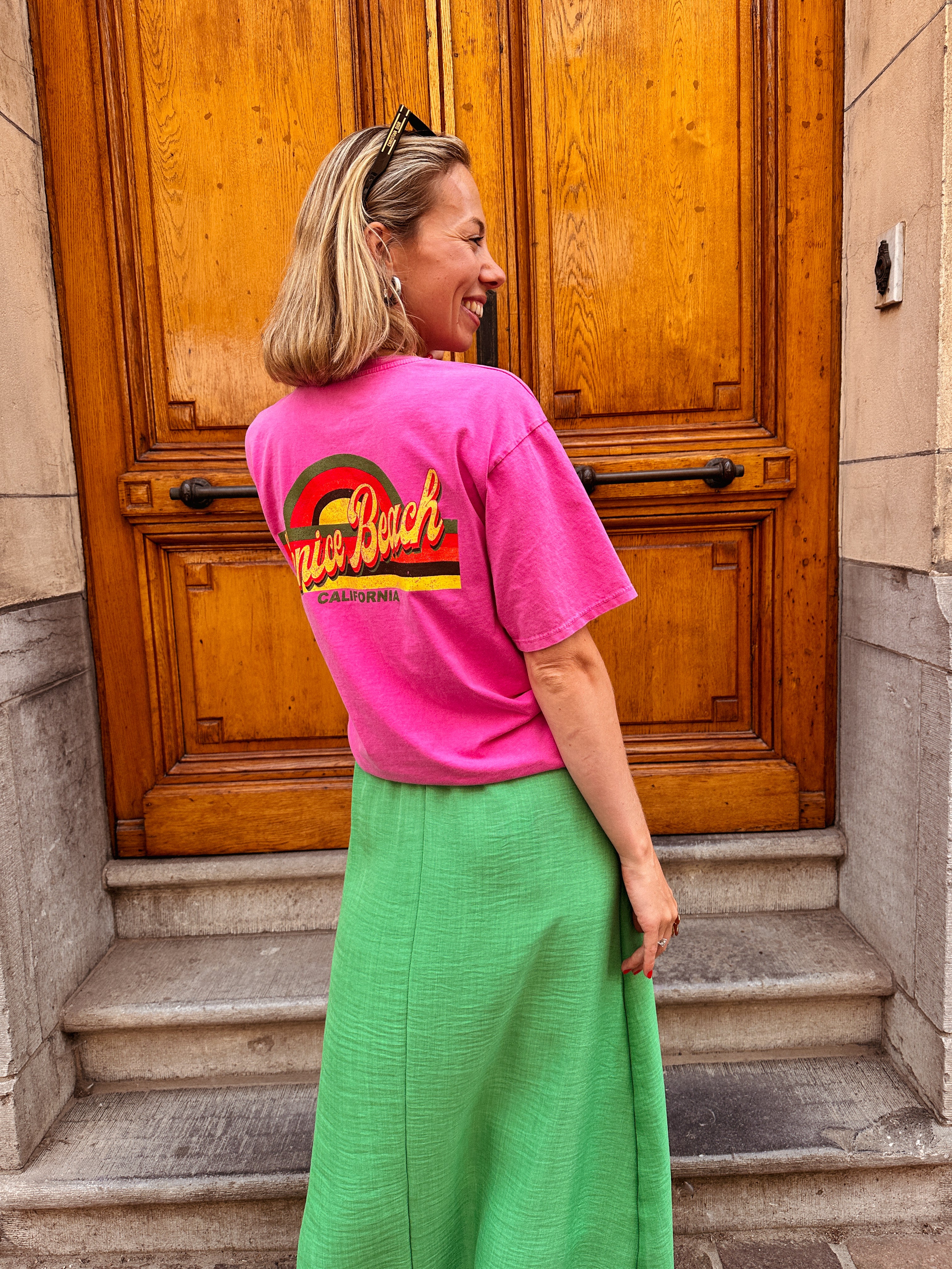 Amelie t-shirt roze met print