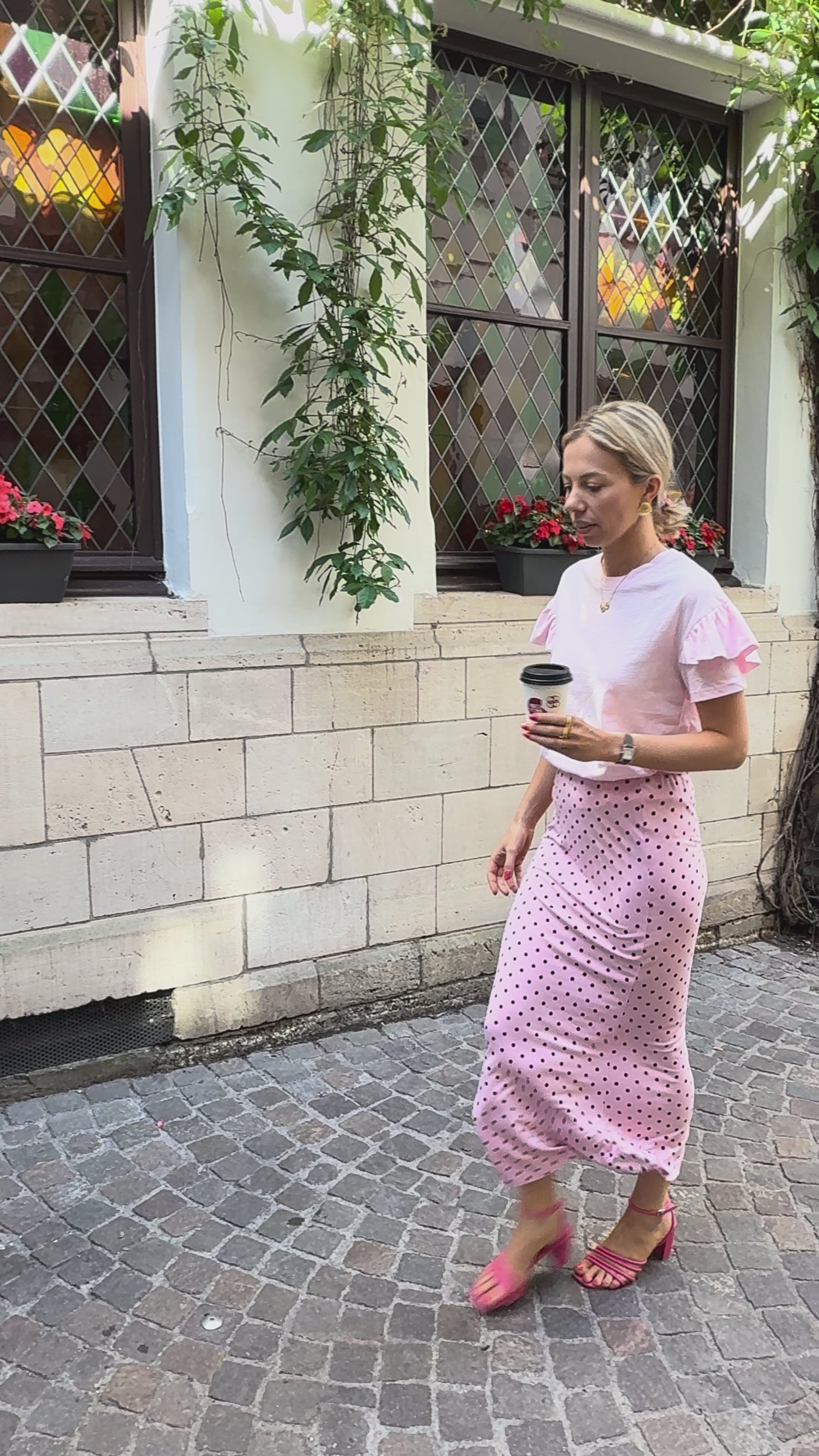 Josie polka dot rok Colourful Rebel roze