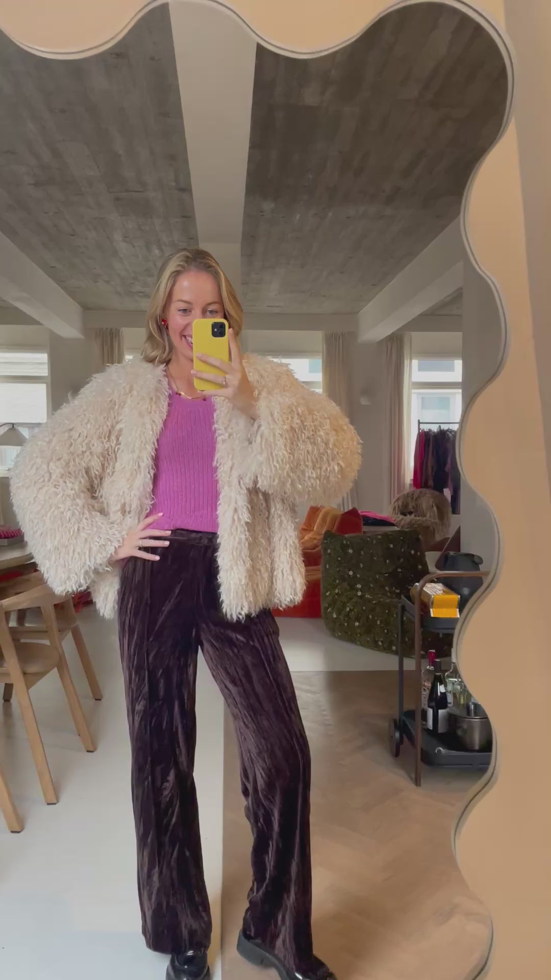 Naiya vloeren broek bruin 49-14305-W