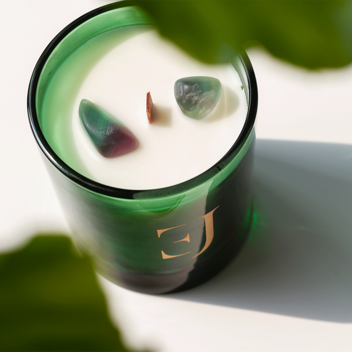 Luxe geurkaars met edelstenen